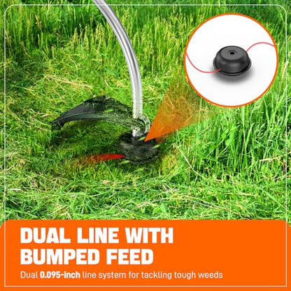 SENIX Gas String Trimmer, 17'' Weed Wacker 26.5 cc 4-Cycle Edger Lawn Tool - style: 26.5 cc - Curved Shaft