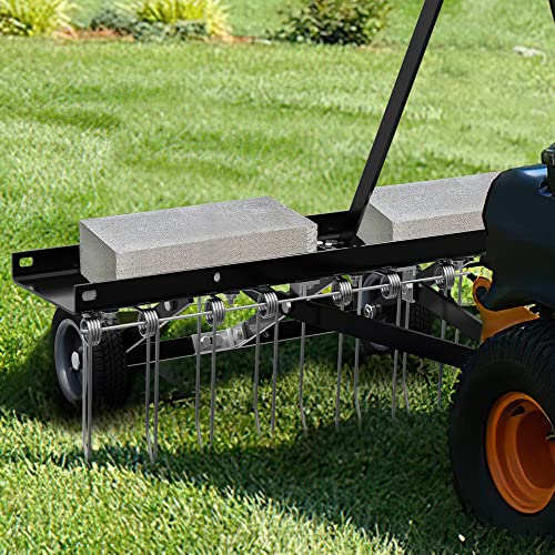 YITAMOTOR 40" Tow Behind Pine Needles Rake with 20 Spring Steel Tines