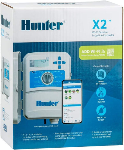 Hunter X2 4 Zone Sprinkler Controller, WiFi Compatible Sprinkler Timer - style: 4-Station