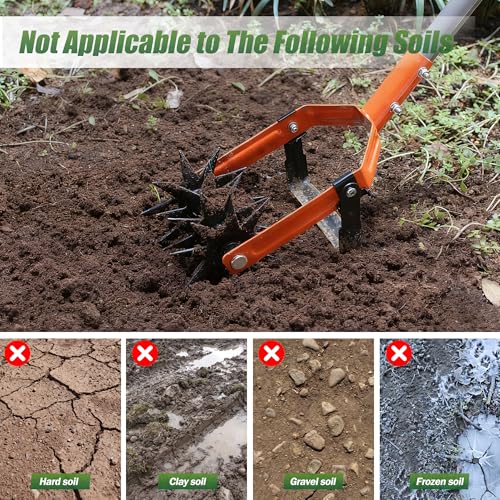 Walensee Rotary Cultivator Garden Tool, Tiller & Weeder & Stirrup Hoe