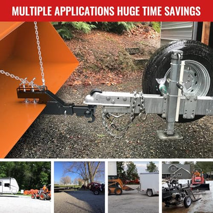 2026 Upgraded Clamp on Trailer Hitch for Tractor Bucket - color: Black
