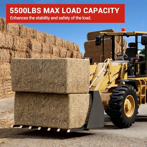 Clamp on Debris Forks, 5500 LBS Capacity, 7 Fork Tines, Fits 68" 70" 72" Skid Steer Loader & Tractor Bucket, Universal Clamp-on Pallet Forks for Quick Attachment & Debris Handling, Heavy-Duty | Fits 68" 70" 72" Skid Steer Loader & Tractor Bucket, Universa