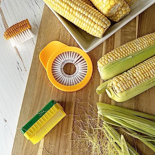 R&M Corn De-Silking Brush – Easy Corn Silk Remover with Stiff Bristles, Handheld Vegetable Cleaning Tool for Fresh Corn on the Cob