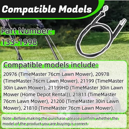133-1998 Brake Cable for Toro 30" TimeMaster Lawn Mowers - size: 133-1998