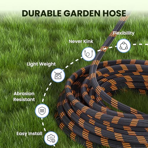 Giraffe Tools Non-Expandable 25ft Garden Hose 1/2“ Flexible Braided Hose - size: 25FT