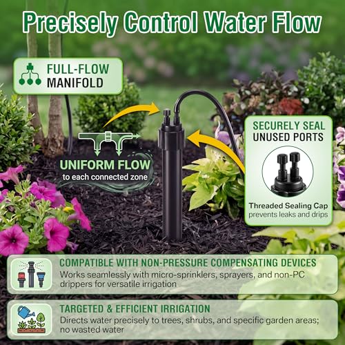 1/4" Drip Irrigation Manifold, Drip Irrigation 2 Port Full-Flow Manifolds - style: 2 Port Full Flow