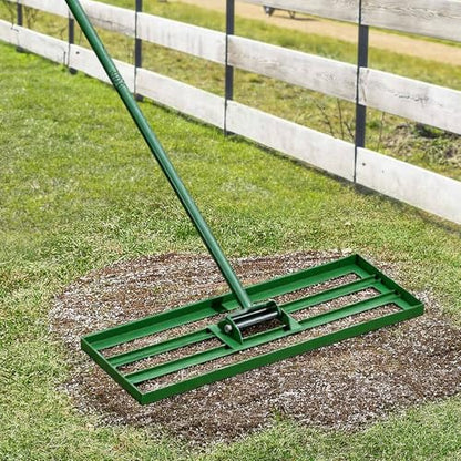 VEVOR Lawn Leveling Rake, 30"x10" Level Lawn Tool, Heavy-Duty Lawn Leveler with 78" Steel Extended Handle, Yard Leveling Rake Suit for Garden, Golf Lawn, Farm - size: 30x10in (without Roller)
