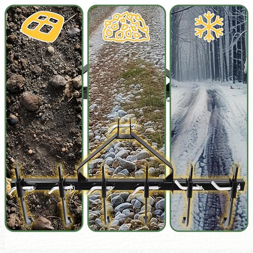 KUAFU 48" Chisel Plow Scarifier W/6 Shanks Compatible with CAT-0 Tractors