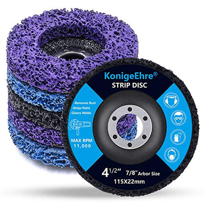 6 Packs 4-1/2" x 7/8" Strip Discs Stripping Wheel Fit Angle Grinder Clean and Remove Paint Coating Rust Welds Oxidation - size: 4.5 Inch