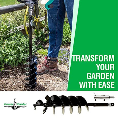 Quart Pot Planting Auger with Heavy Duty Replaceable Parts 5" x 28" with 1/2" Non-Slip Hex Drive, Garden Auger for Planting 5” & 6” Potted Plants, Garden Digging Tool for Dirt, Clay, Soil and Sand - style: Heavy Duty