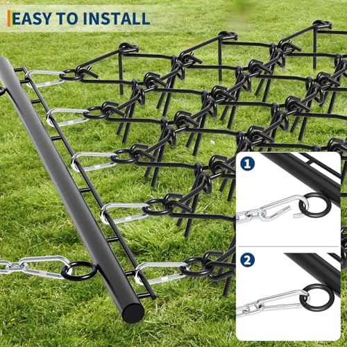 Heavy Duty Drag Harrow 5 ft x 4.5 ft,3/8" Tines & Chain Link Mat - size: 5' x 4.5', 3/8" Dia