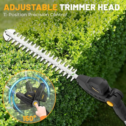 HEINPRO Pole Hedge Trimmer Cordless Compatible with Dewalt 20V MAX Battery