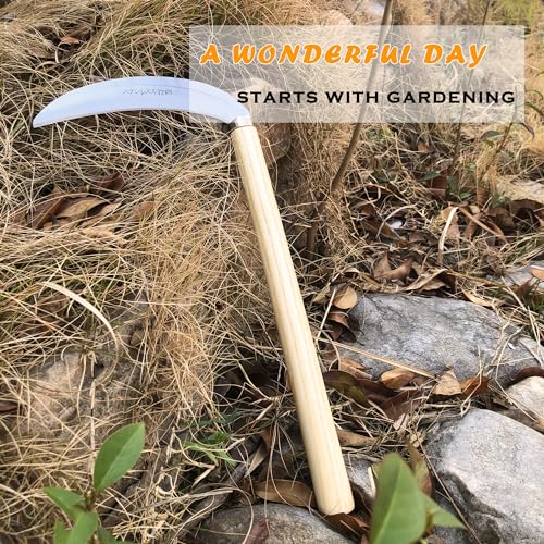 Grass Sickle Hoe Gardening Handheld Tool Weeding Tools for Garden (Beige) - color: Beige