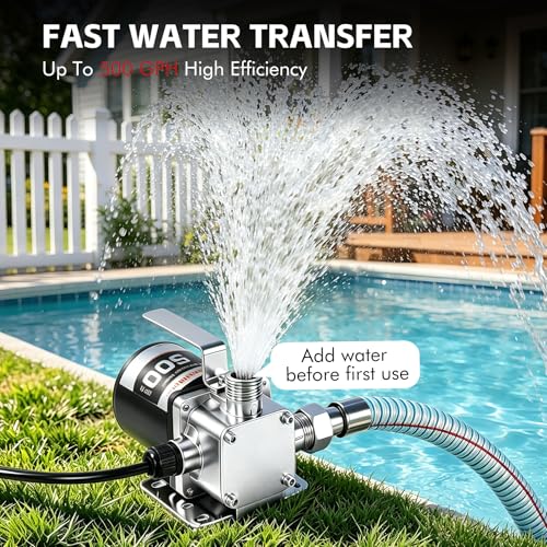 FMCNMech Water Transfer Pump, 110V Utility Pump, 500 GPH - color: Water Pump Without Switch