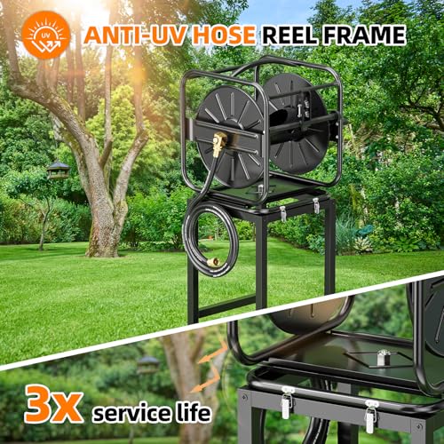 SPECILITE Garden Water Hose Reel, 100-200FT Capacity for Yard, Farm & Ranch - size: 100-200FT Capacity