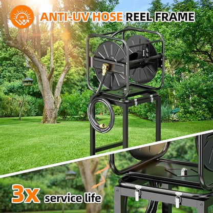 SPECILITE Garden Water Hose Reel, 100-200FT Capacity for Yard, Farm & Ranch - size: 100-200FT Capacity