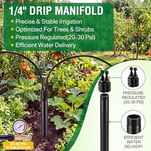 1/4" Drip Irrigation Manifold, Drip Irrigation 2 Port Full-Flow Manifolds - style: 2 Port Full Flow