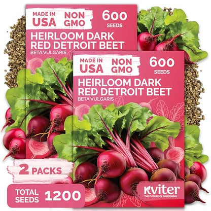 1,200 Detroit Dark Red Beet Heirloom Vegetable Seeds, Beta Vulgaris