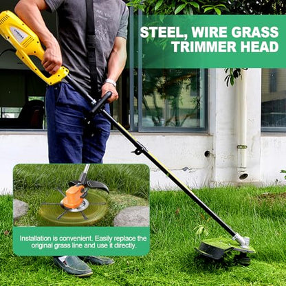 2pcs Steel Wire Grass Trimmer Head, 2025 New 6 Inch String Trimmer Replacement Head, Universal Steel Wire Weed Grass Trimmer Blade Remover Tool for Lawn Mower Tray, Weed Eater - color: 3 heads*6 heads