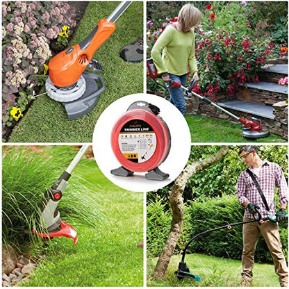 Anleolife .080" Commercial Square Trimmer String, Yard Weeds, 557 ft 1 lb - color: Commercial, size: 1lb .080"