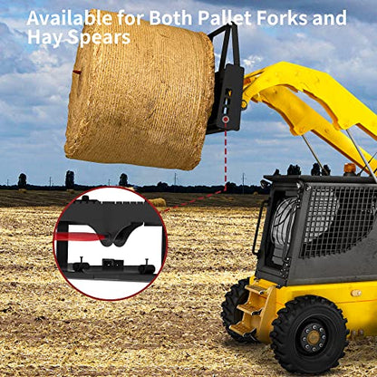 YITAMOTOR 2500 lbs Skid Steer Pallet Fork 45" Frame Attachment - size: 45" Pallet Fork Frame with 42" Fork Blades
