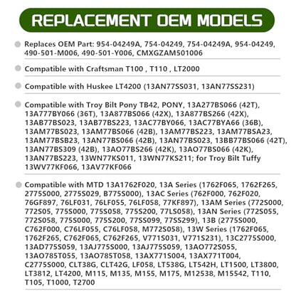 954-04249A 754-04249 Mower Belt Deck Belts Compatible with Craftsman MTD Troy Bilt Huskee 954-04249 754-04249A Lawn Mowers Parts Length 70.9'' - size: 70.9"L x 0.65"W