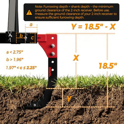 CAMMOO Hitch Mounted Trencher Ripper, 2" Receiver, Red - color: Red