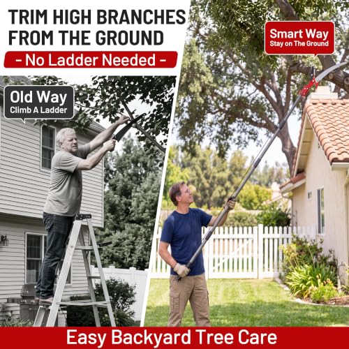 Suchtale Pole Saw for Tree Trimming, 2-in-1 Manual Tree Pruner with Saw - size: 10FT