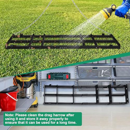 6 FT Drag Harrow Driveway Grader with 5 FT Chain - size: 6 FT