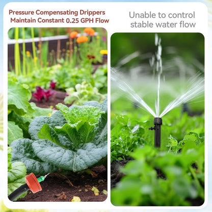 200Pcs 0.25 GPH Pressure Compensating Drippers for 1/4" Tubing - color: 0.25 GPH 200PCS