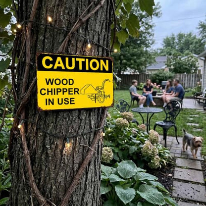 Caution Wood Chipper In Use Vintage Metal Signs 8x12 Inch
