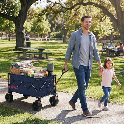 Sekey 250L Beach Wagon, 400 lb Capacity, Foldable, All-Terrain Wheels - color: Royal Blue