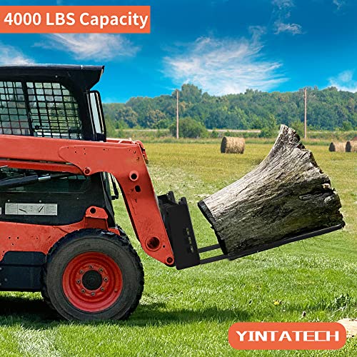 YINTATECH 4000lbs Skid Steer Pallet Fork Blades 48" Forklift Blades for Tractors Loaders Skid Steer Attachment