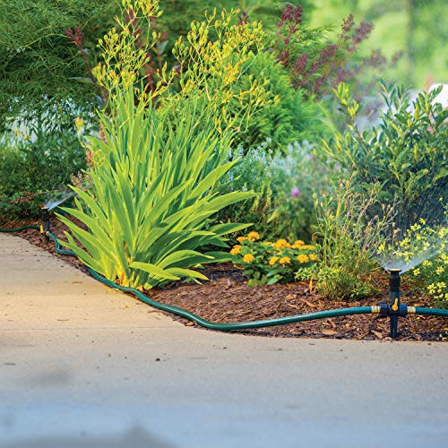 Melnor 65185AMZ Multi-Adjustable Spike Sprinkler Set, 3 Pack, Waters Up to 30 Ft. Diameter Each, Adjustable Angle Direction and Distance, Flow-Through Base, Quick Connect Bundle