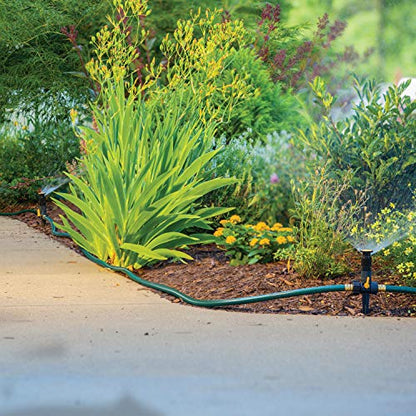 Melnor 65185AMZ Multi-Adjustable Spike Sprinkler Set, 3 Pack, Waters Up to 30 Ft. Diameter Each, Adjustable Angle Direction and Distance, Flow-Through Base, Quick Connect Bundle