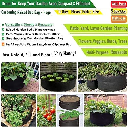 300 Gallon Big Raised Garden Bed Bag (60x24 inch) Large Plant Grow Bag for Potato,Tomato Planter,Herbs Veggies Planter,Flower Bed,Plant Container,Yard Waste,Lawn Debris,Leaf Bag with Gardening Gloves - size: 300 Gallon (60x24 inches)