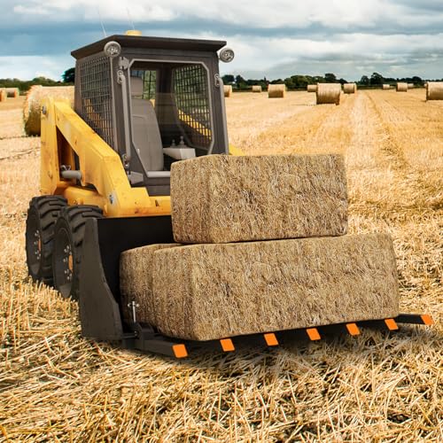 Garvee Clamp On Debris Forks to 68" Bucket, 5400lbs Capacity Heavy Duty Clamp On Pallet Forks Bucket Forks Attachments Fit for Loader Bucket Skidsteer Tractor - size: 68'' Bucket