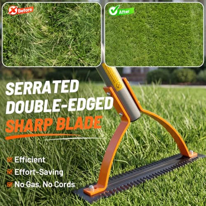 Walensee 48.4in Double-Edged Scythe, Weed Cutter for Cutting Weeds & Grass - size: 48.4"