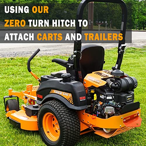 Universal Heavy Duty Zero Turn Mower Trailer Hitch with Magnetic Hitch Pin - color: Yellow+Orange