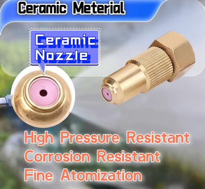 Brass Spray Nozzle Tips, 2 Pack, Ceramic Adjustable Mist and Stream Modes, Compatible with Backpack and Garden Sprayers, Heavy-Duty Replacement for Lawn and Farm