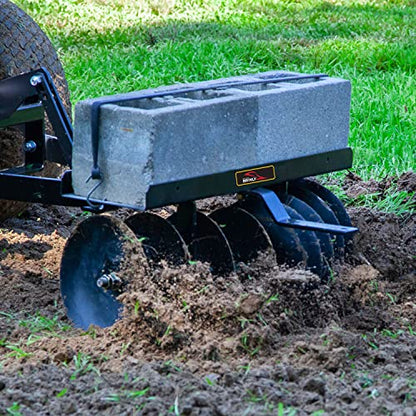 Brinly Sleeve Hitch Adjustable Tow Behind Disc Harrow, 39" by 40"
