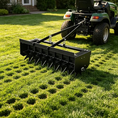 35" Pull Lawn Aerator, 250 LBS Heavy Duty Tow Behind Spike Aerators, Black