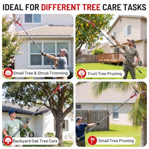 Suchtale Pole Saw for Tree Trimming, 2-in-1 Manual Tree Pruner with Saw - size: 14FT