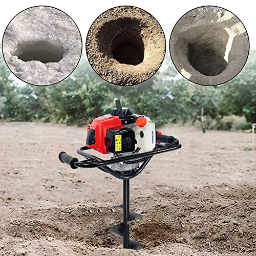 XtremepowerUS 4pcs Set Post Hole Digger Hole 2.5hp Powerhead Digger with Earth Digging Auger Bit 4", 8" & 12" Bit Set
