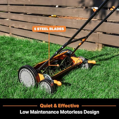 LawnMaster 20” 5-Blade Push Reel Lawn Mower – LMRM2001 - size: 20-Inch