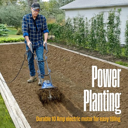 Westinghouse 14-Inch, 10 Amp Corded Electric Tiller Cultivator for Gardening, with 4 Steel Blades - style: 14 in. Tiller