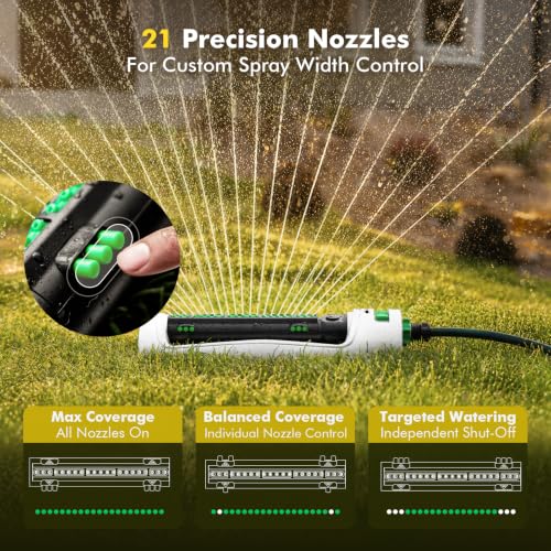 RESTMO Oscillating Sprinklers,Large Yard Watering Sprinkler for Yard - color: Silver 21 Durable Nozzles Oscillating Sprinkler