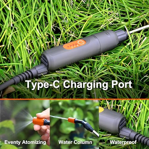 HIFAY ES4-PRO 1Gallon/4L Electric Sprayer, Rechargeable Battery-Powered Sprayer with 304 Stainless Steel Telescopic Rod. The New Model is Waterproof and The Buttons Have Been Updated.(Green) - color: Green
