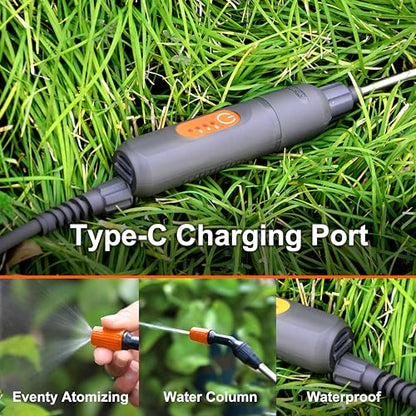 HIFAY ES4-PRO 1Gallon/4L Electric Sprayer, Rechargeable Battery-Powered Sprayer with 304 Stainless Steel Telescopic Rod. The New Model is Waterproof and The Buttons Have Been Updated.(Green) - color: Green