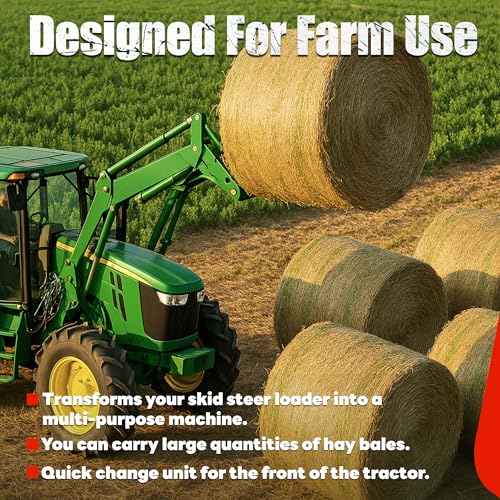 47" Hay Bale Spear Compatible with Buckets Tractors Loaders